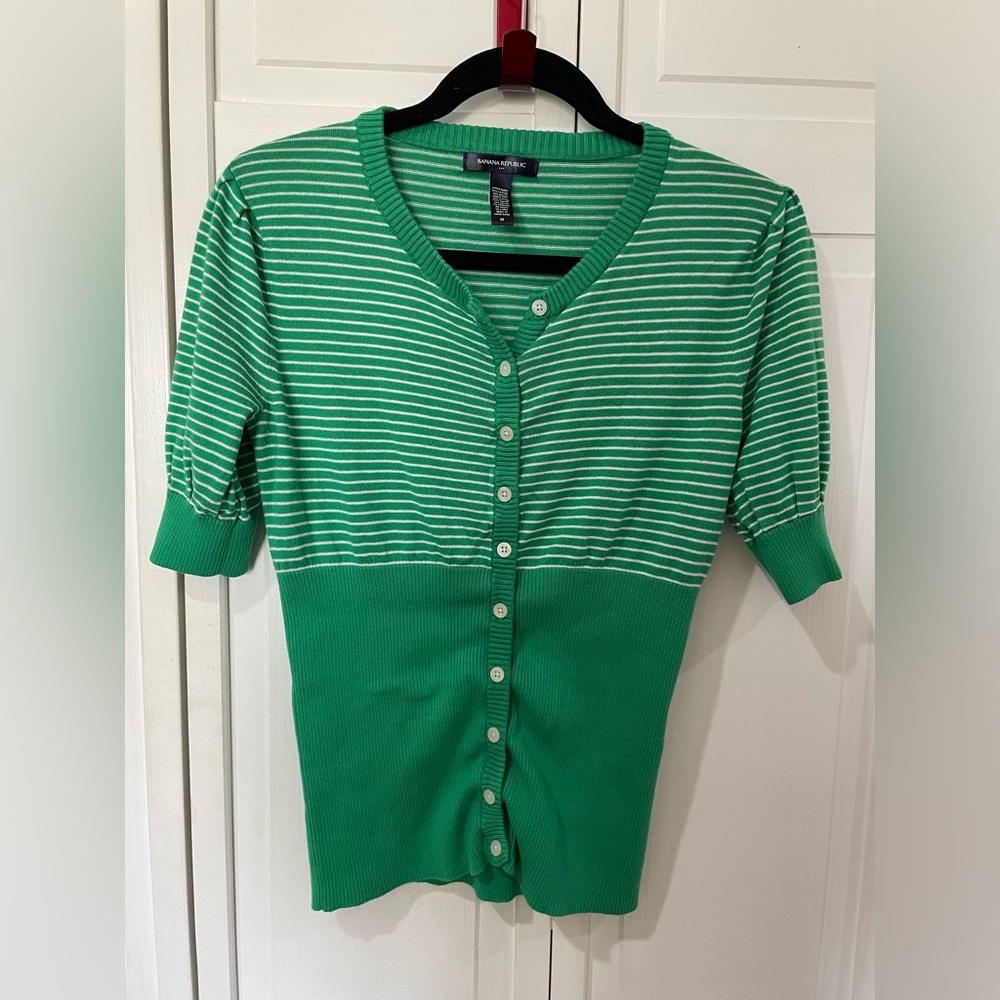 Banana Republic half sleeved striped cardigan